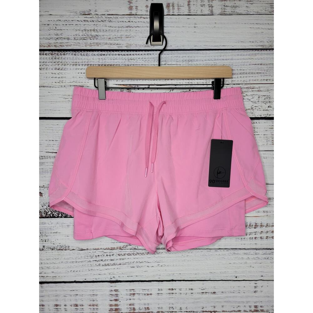 90 Degree by Reflex 2-in-1 Layered Shorts Pink | Large